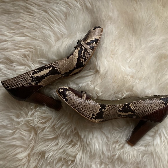 Flawless leather sole snakeskin Franco Barbieri pumps - Picture 3 of 7
